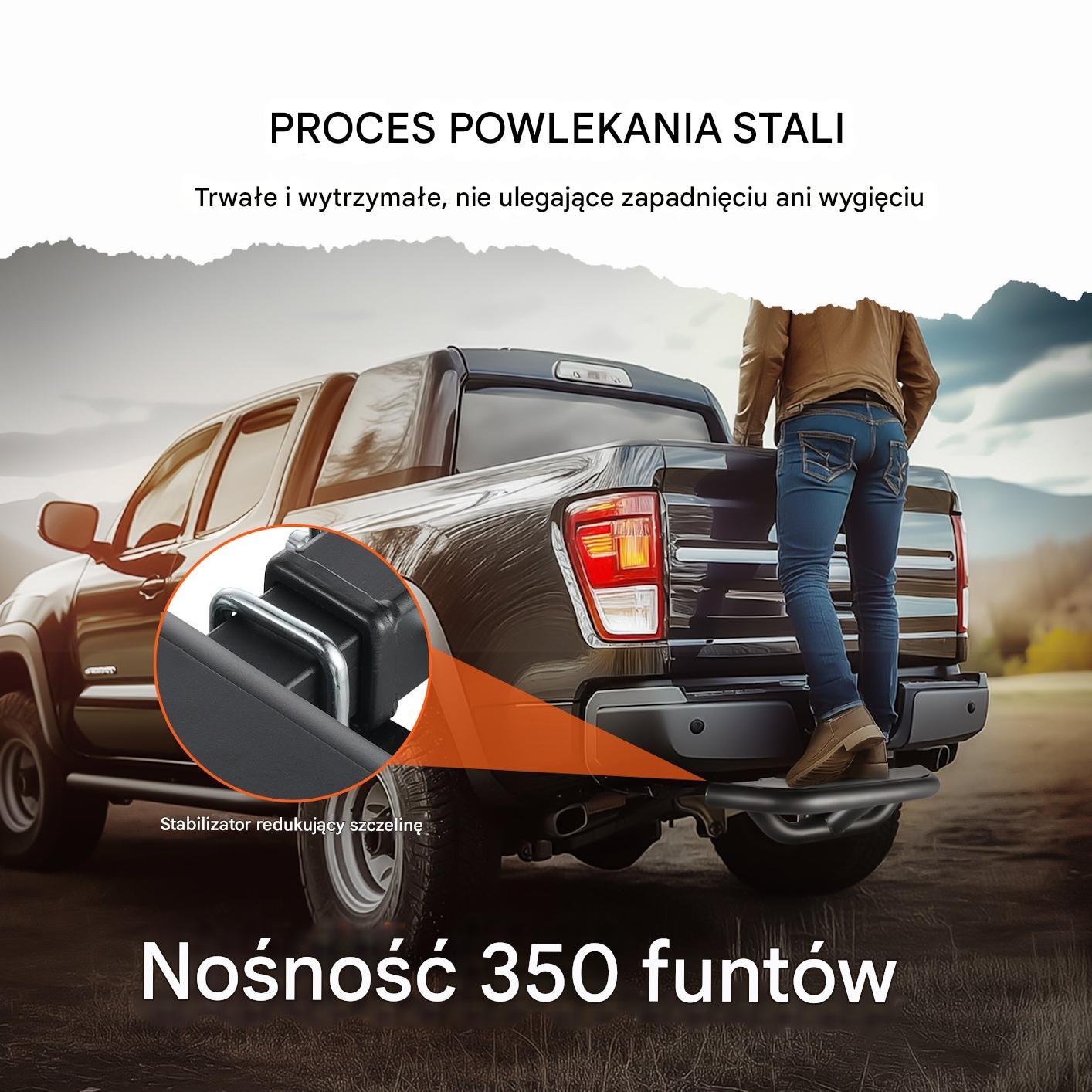 Stopień do haka holowniczego uniwersalny stalowy osłona zderzaka tylnego - obrazek 4