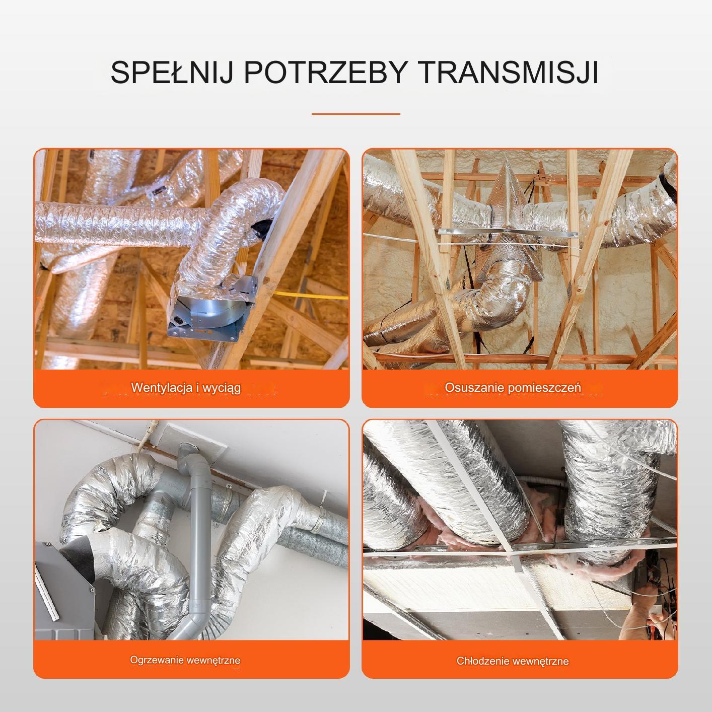 Przewód rura spiro kanał elastyczny wentylacyjny flex aluminium Φ130 mm 7m - obrazek 5