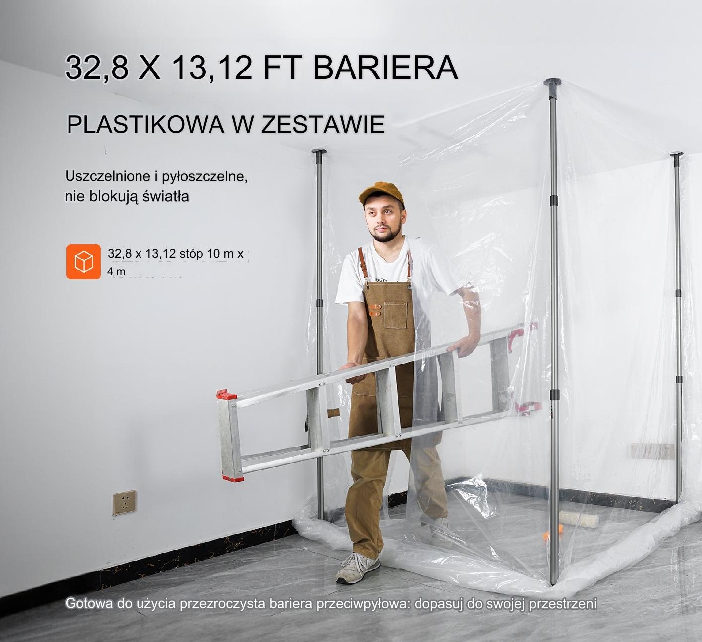 Kurtyna przeciwpyłowa drzwi remontowe przeciwpyłowe 4m - obrazek 5