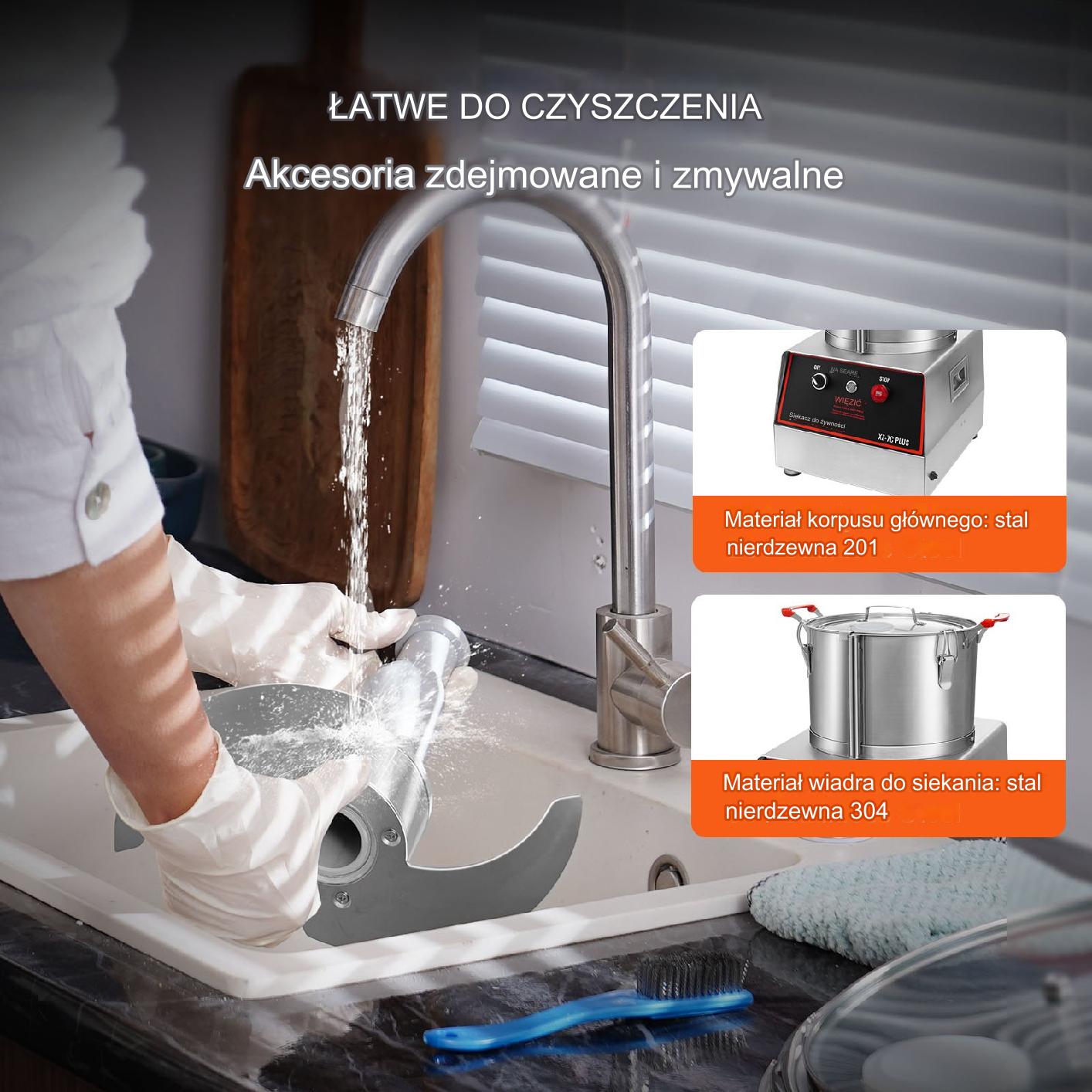 Cutter mikser szatkownica blender mikser gastronomiczny 750W 7,71L - obrazek 5