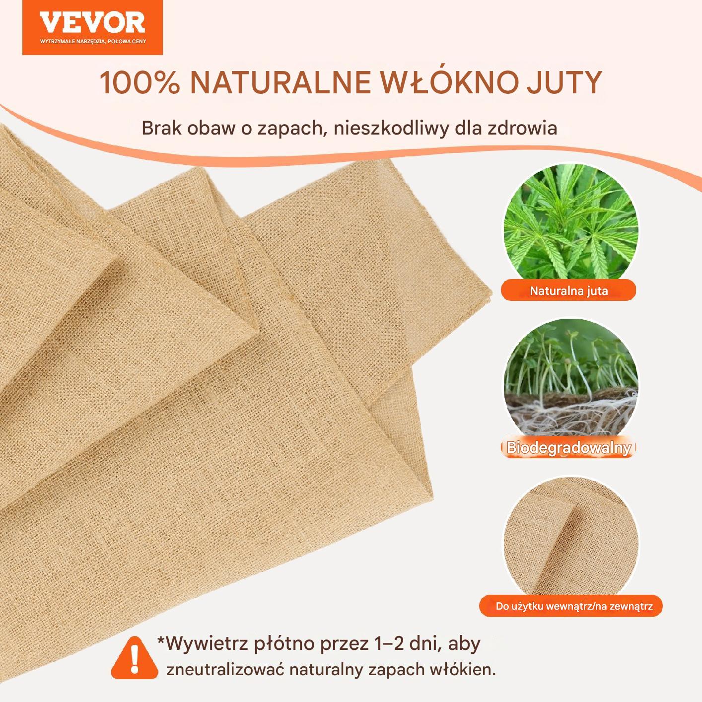 Płótno jutowe 270g/m2 35 cm x 9 m – do owijania drzew i rękodzieła - obrazek 7