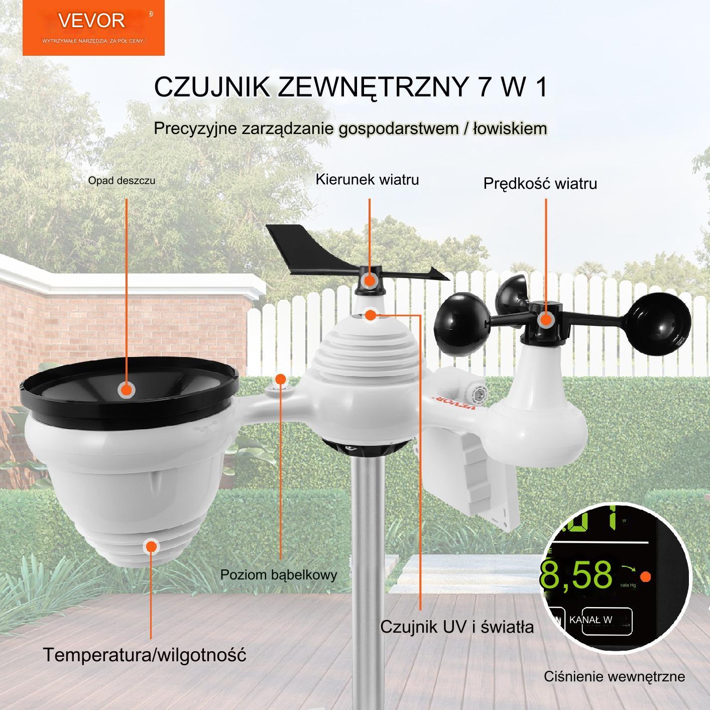 Stacja pogody meteorologiczna bezprzewodowa zasięg 150 m WI-FI - obrazek 3