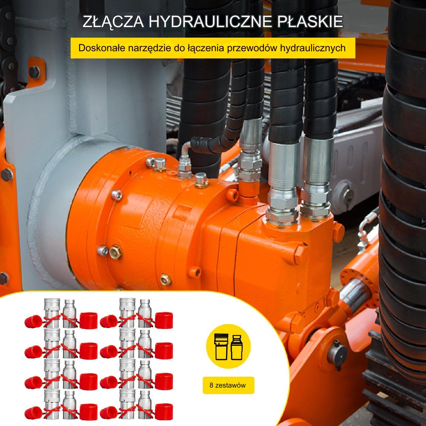 Szybkozłącze hydrauliczne zawór wtyczka - gniazdo 8 par 1/2" - obrazek 7