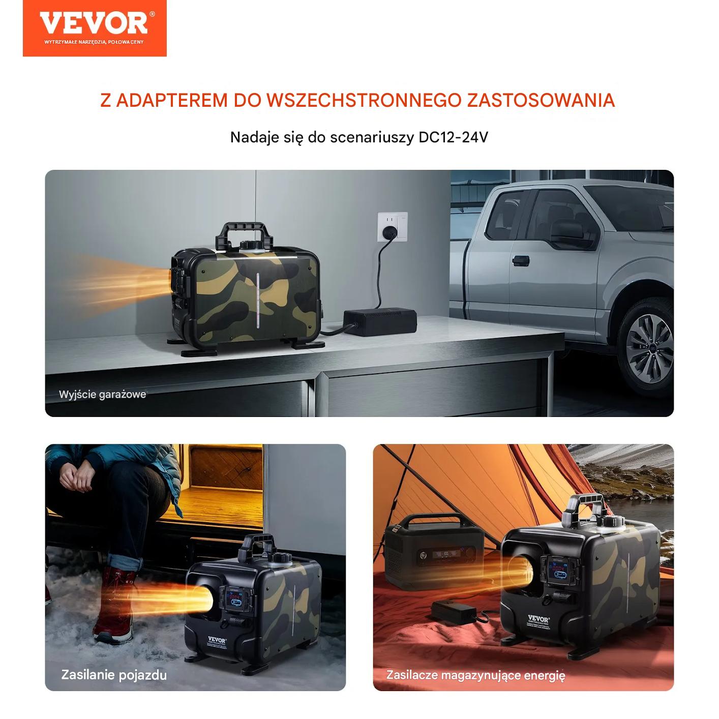 Ogrzewanie postojowe diesel 5-8kW 12/24V Bluetooth do auta garażu - obrazek 3