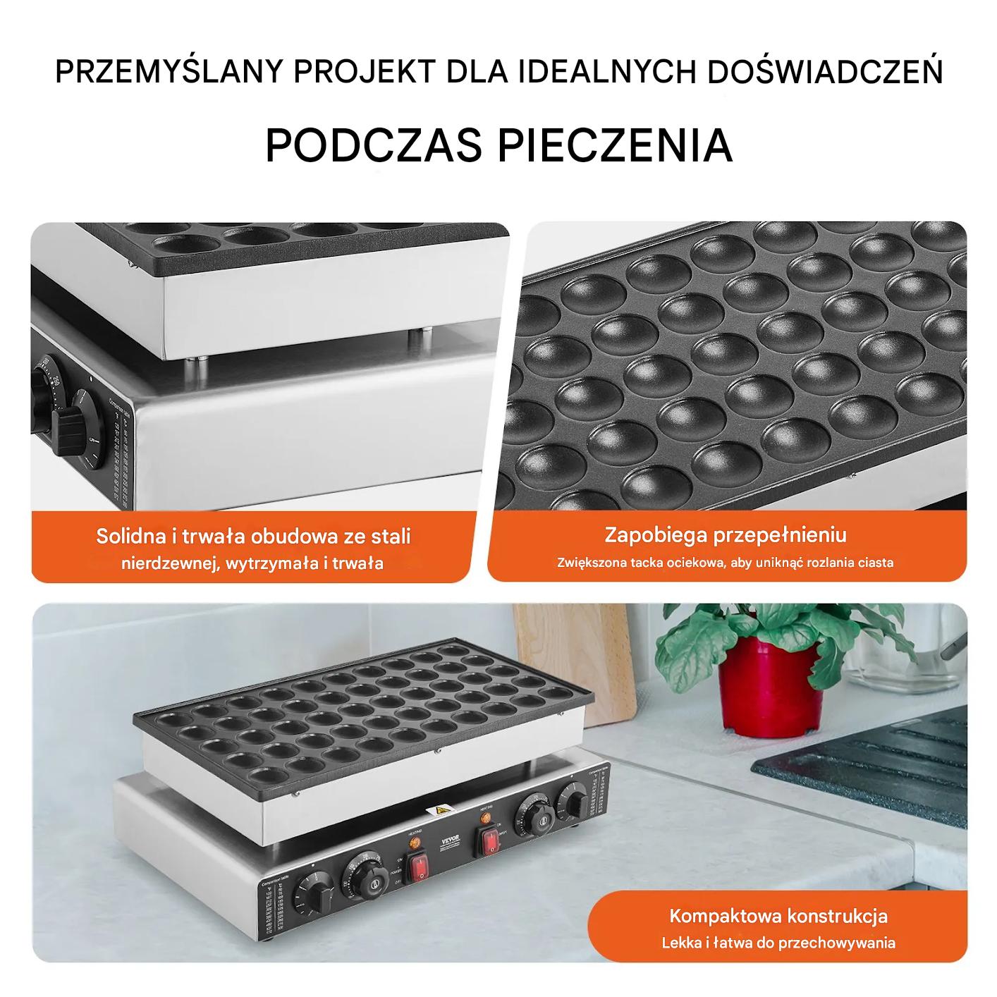 Gofrownica do Poffertjes holenderskich naleśników naleśnikarka 50 szt 1700W - obrazek 7