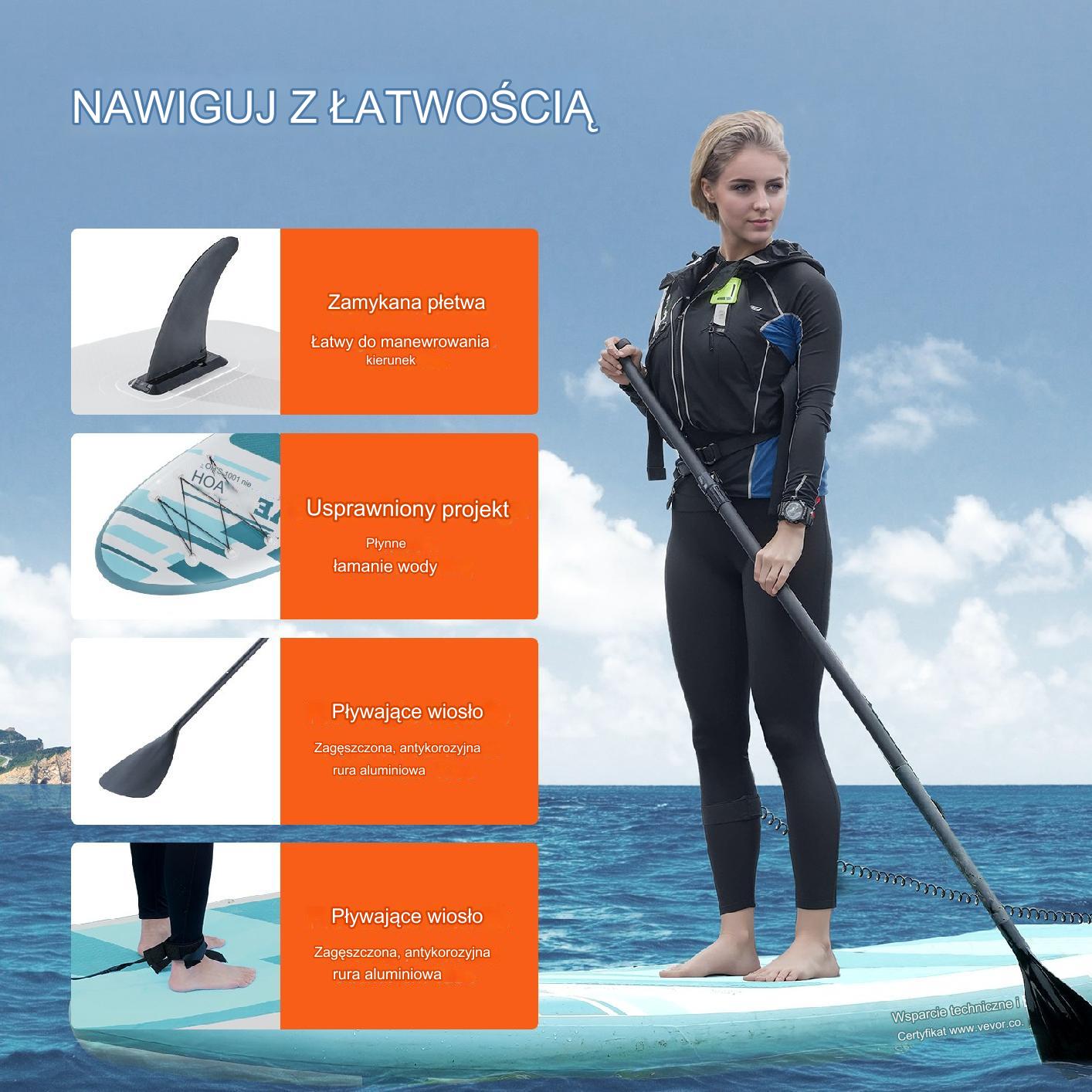 Deska sup do pływania pompowana stand up paddle 335cm - obrazek 3