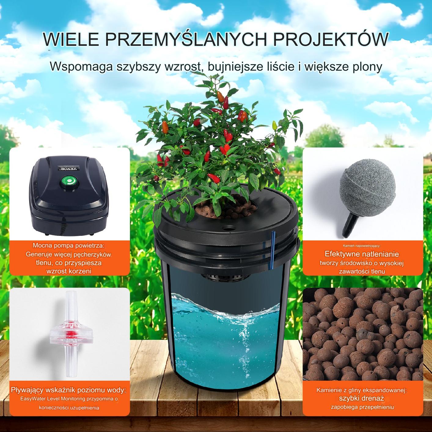 System do Uprawy Hydroponicznej 4 Doniczki x 20 L - obrazek 3