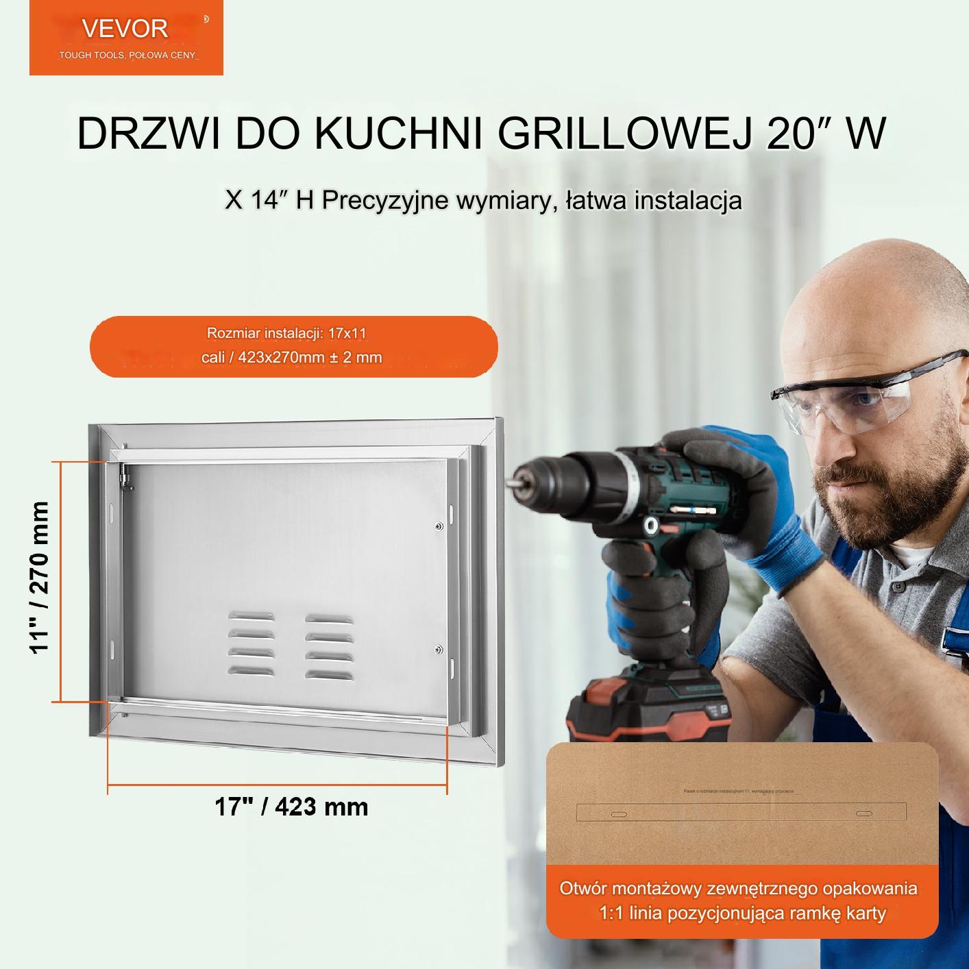Drzwi do Grilla ze Stali Nierdzewnej 35x50x4cm - obrazek 7