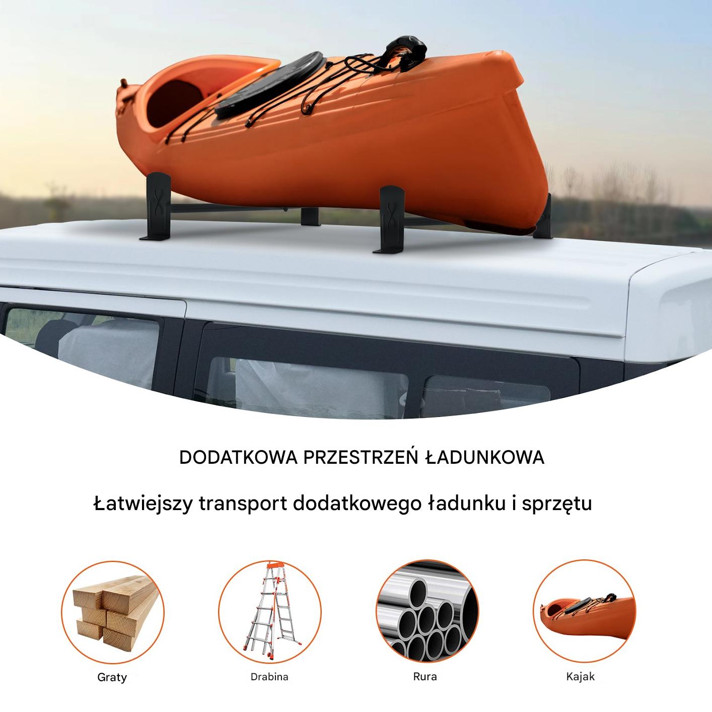 Bagażnik Dachowy do Vana Stalowy – 2 Szt. Udźwig 227 kg - obrazek 6