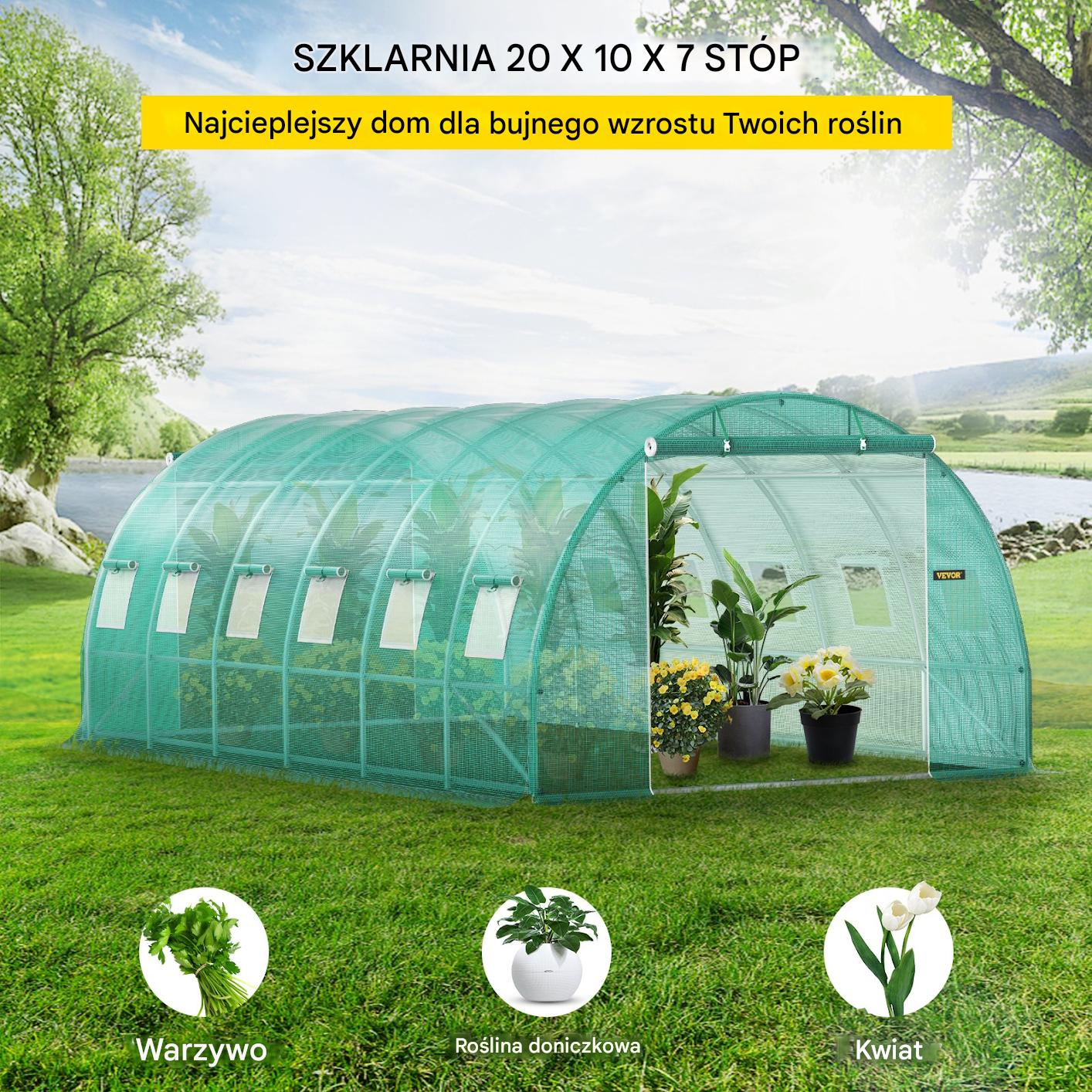 Tunel foliowy ogrodowy szklarnia 18,3 m2 6x3x2,1 m - obrazek 7
