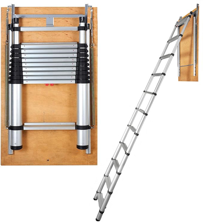 Drabinka Strychowa Teleskopowa Schody 100x60cm Udźwig 159kg - obrazek 5