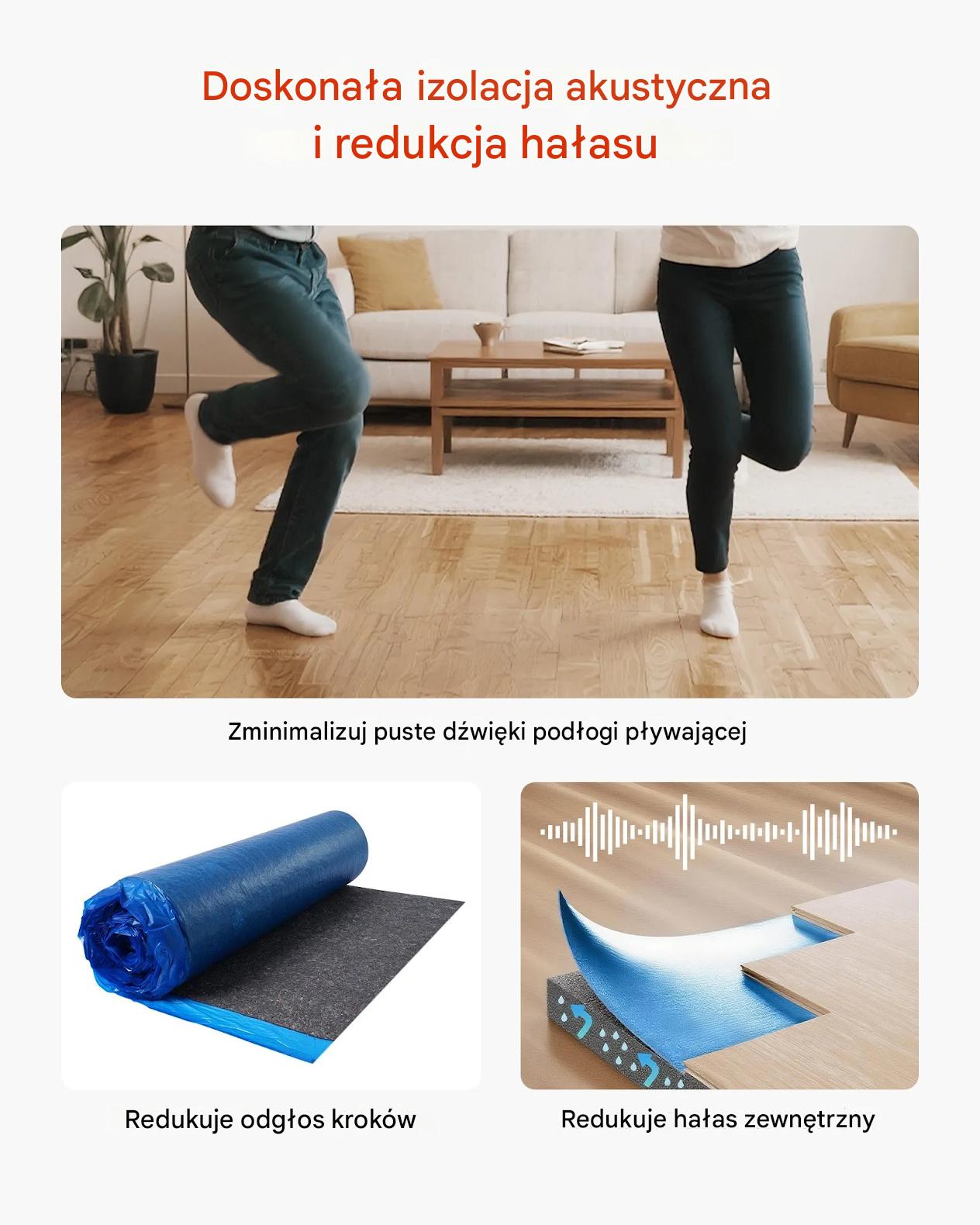 Podkład pod panele 37,2 m2 3 mm z folią wyciszenie podłogi winyl drewno - obrazek 7