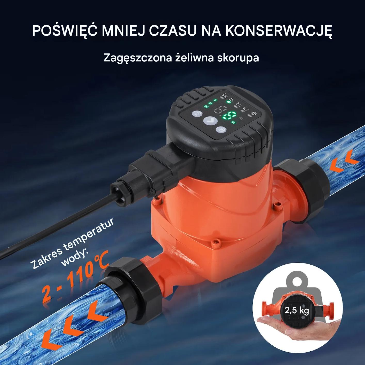 Pompa cyrkulacyjna CWU 220V 60 l/min energooszczędna do bojlera - obrazek 4