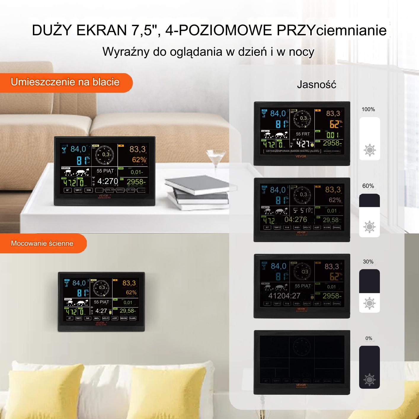 Stacja pogody meteorologiczna bezprzewodowa zasięg 150 m WI-FI - obrazek 6