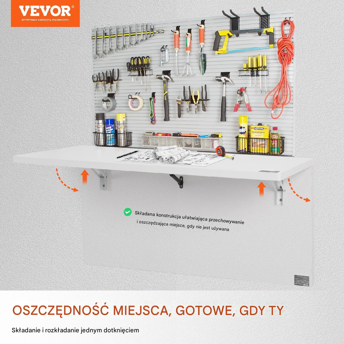 Stół ścienny Stolik składany Biurko składane wiszące 100x50cm - obrazek 6