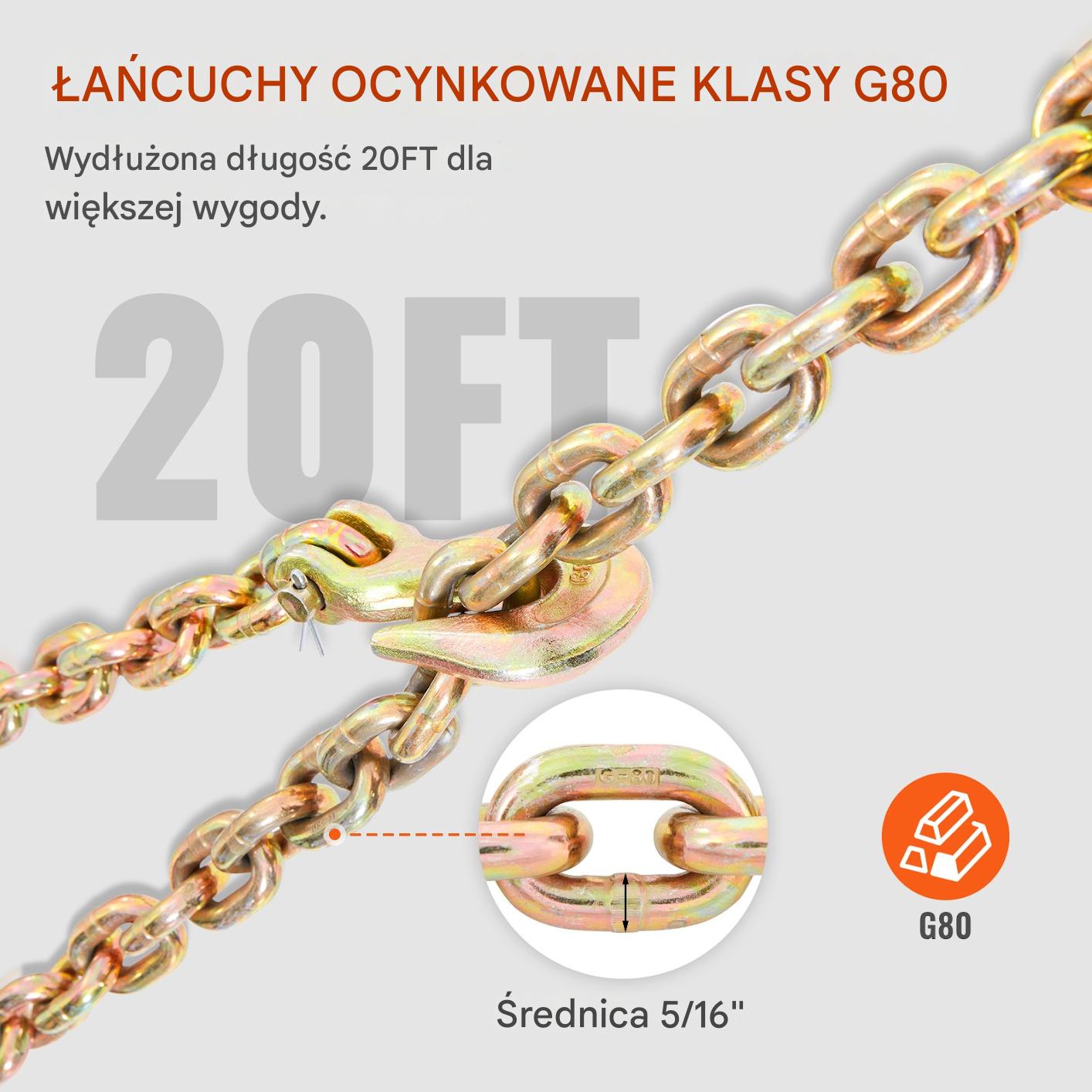 Napinacz łańcuchowy grzechotkowy 4 szt. 3T 0,8 - 0,9 cm - obrazek 3