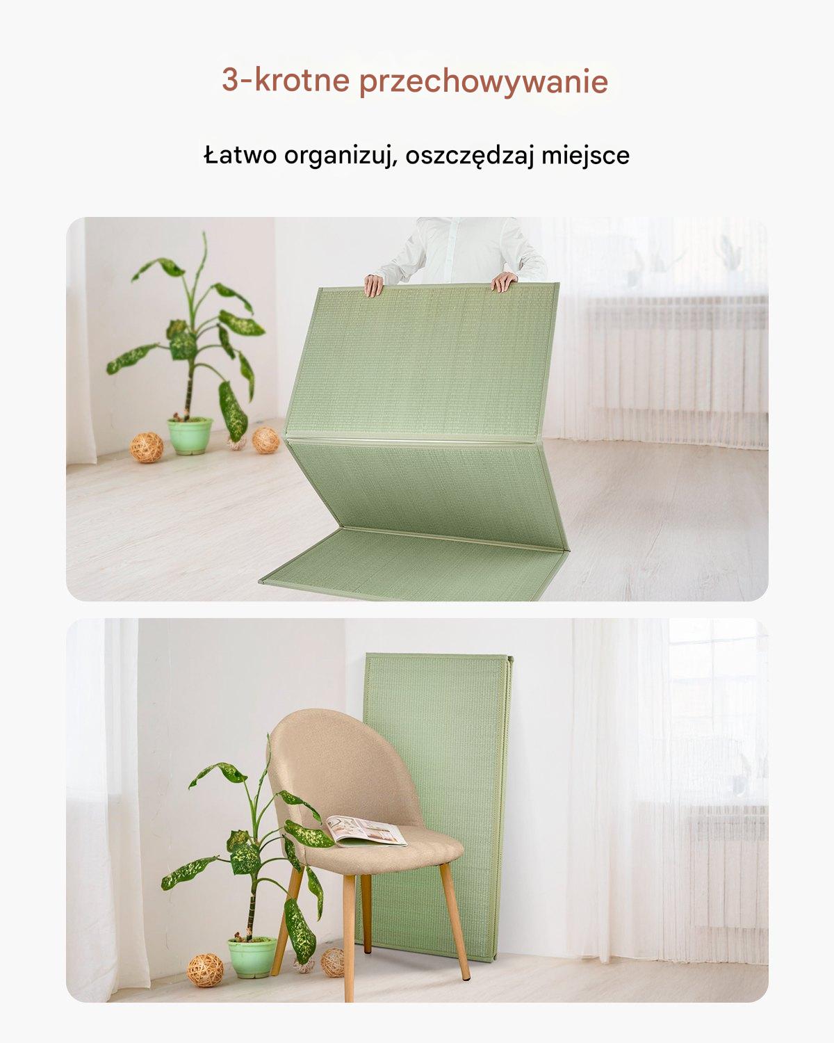Materac Tatami Japoński Składany z Naturalnej Trawy – 2032 x 990 x 13 mm - obrazek 6