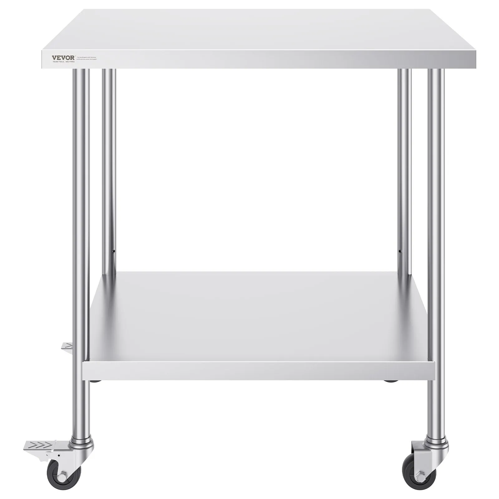 Stół blat roboczy nierdzewny 76x91cm 4 kółka stal gastronomia mobilny - obrazek 2