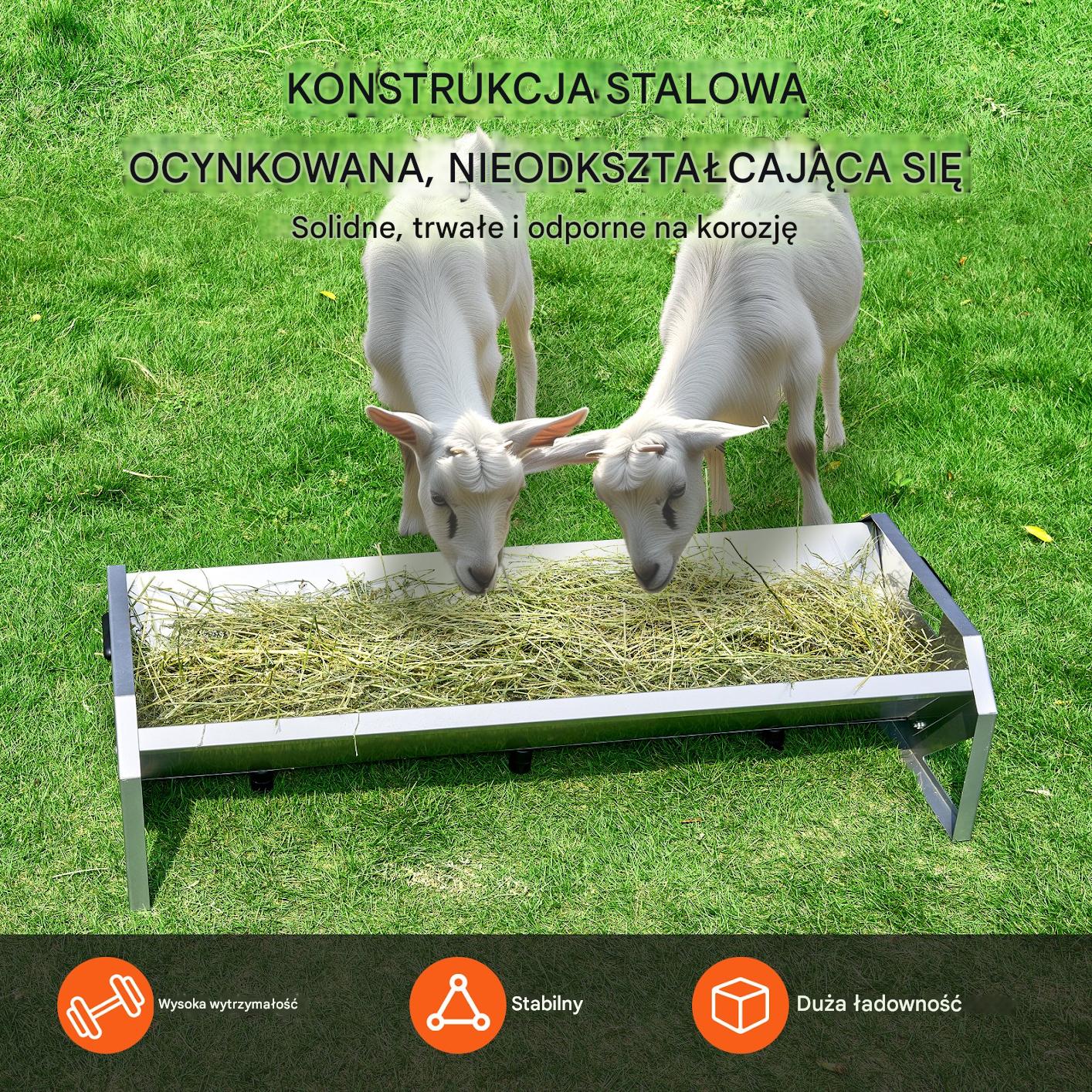 Karmidło dla Zwierząt Hodowlanych 83 litrów 45° koryto dla 10 Owiec - obrazek 3