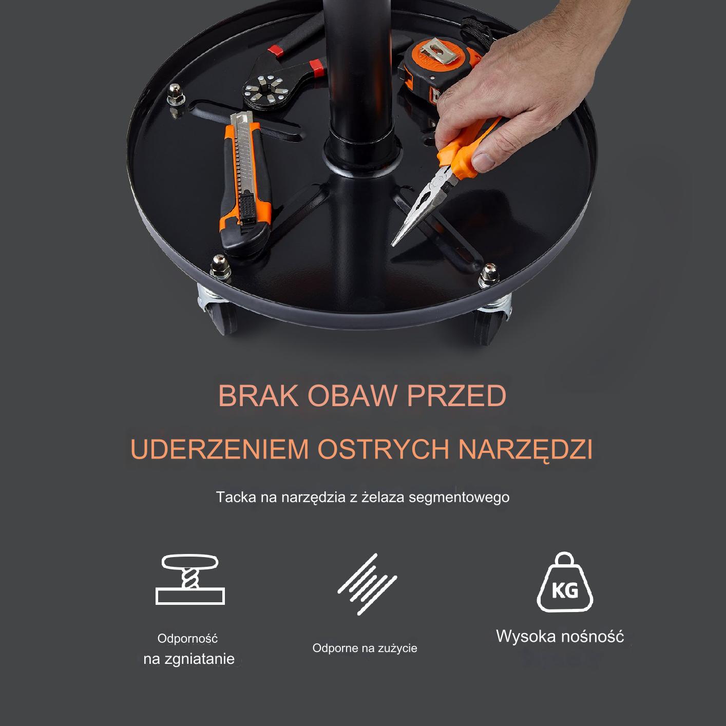 STOŁEK TABORET WARSZTATOWY NA KÓŁKACH - obrazek 4