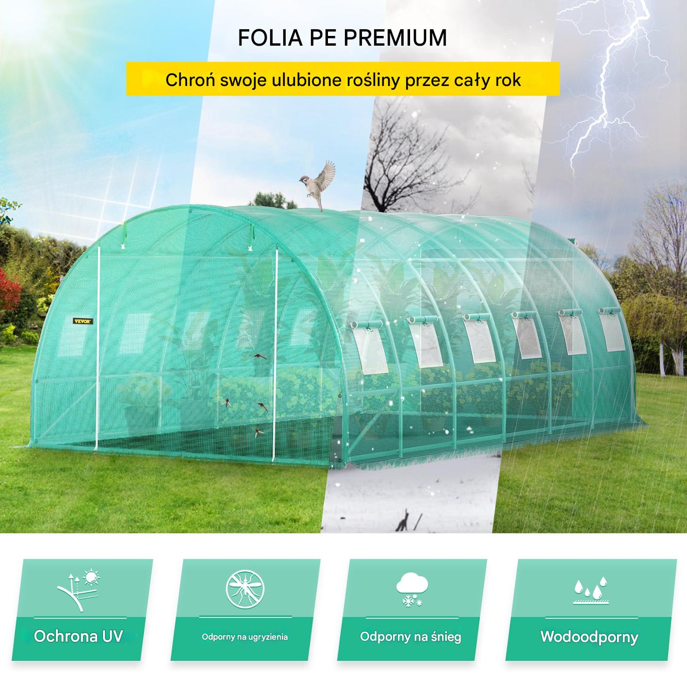 Tunel foliowy ogrodowy szklarnia 18,3 m2 6x3x2,1 m - obrazek 4