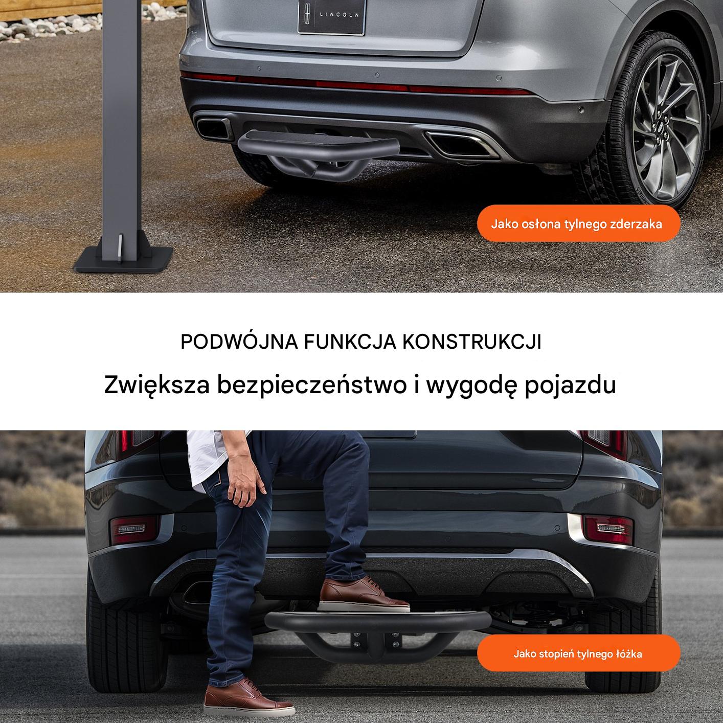 Stopień do haka holowniczego uniwersalny stalowy osłona zderzaka tylnego - obrazek 6