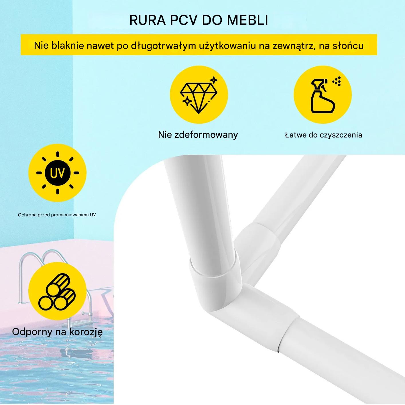 Wieszak na ręczniki basenowe 5 ramion stojący PVC z klipsami i koszem - obrazek 6