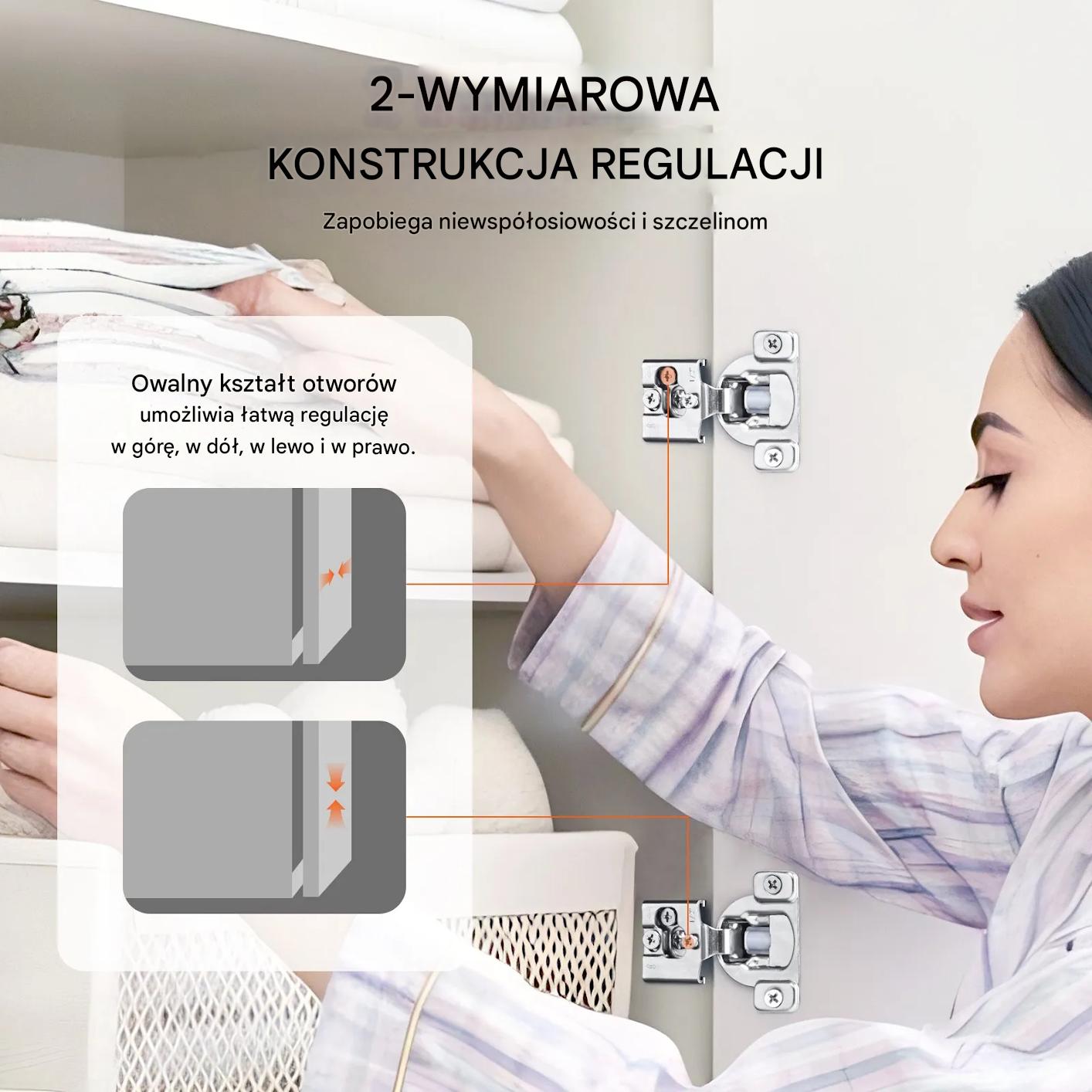 Zawiasy meblowe 40 szt. soft close do ramowych szafek częściowo nakładane - obrazek 5