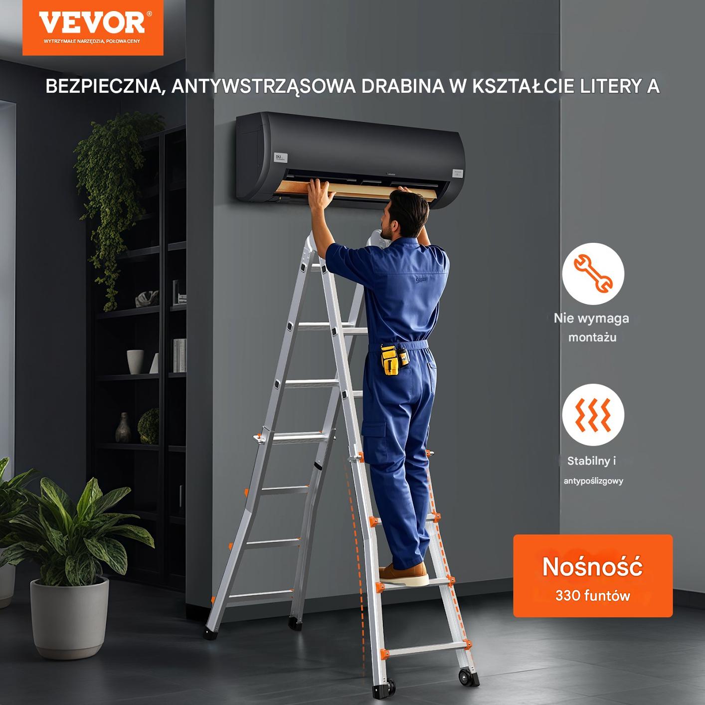 Drabina składana teleskopowa aluminiowa – 6,2 m - obrazek 3
