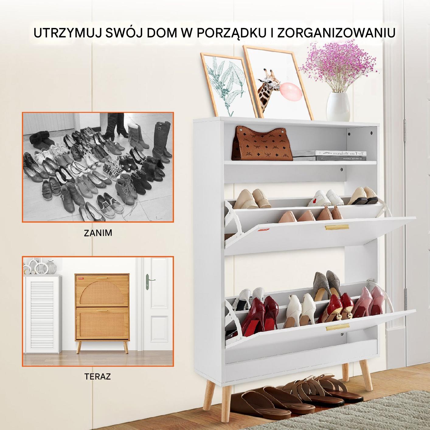Szafka na buty otwierana uchylna komoda 80 cm - obrazek 4