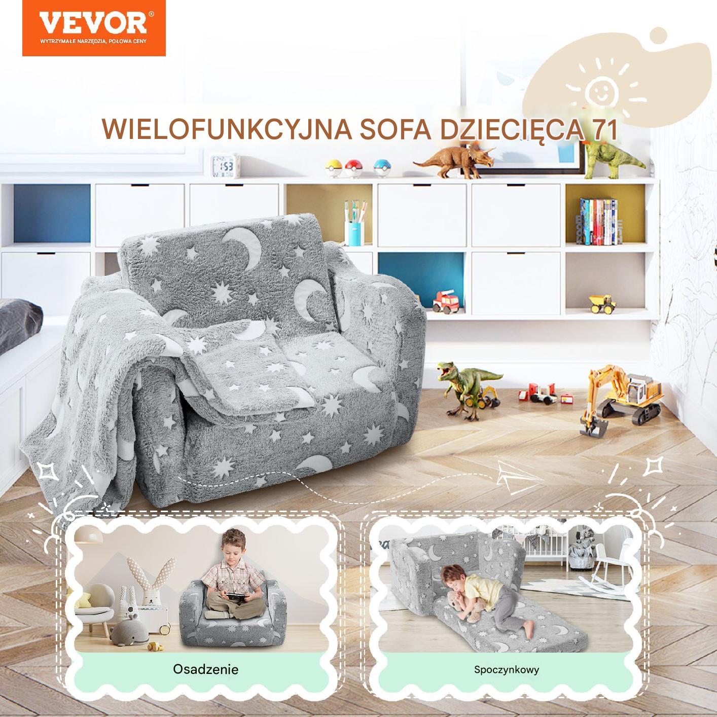 Mini Sofa dla Dzieci do Pokoju Dziecka Kanapa Dziecięca świecąca w ciemności - obrazek 3