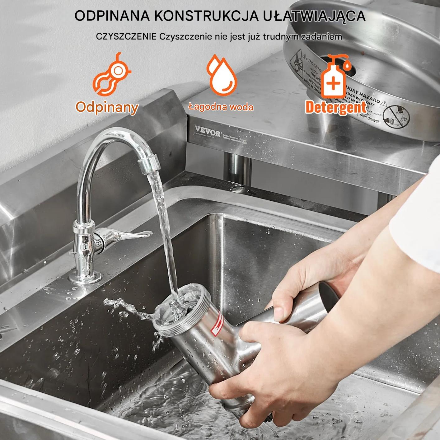 Maszynka do mięsa elektryczna 4kg/min stal nierdzewna kiełbasy - obrazek 3