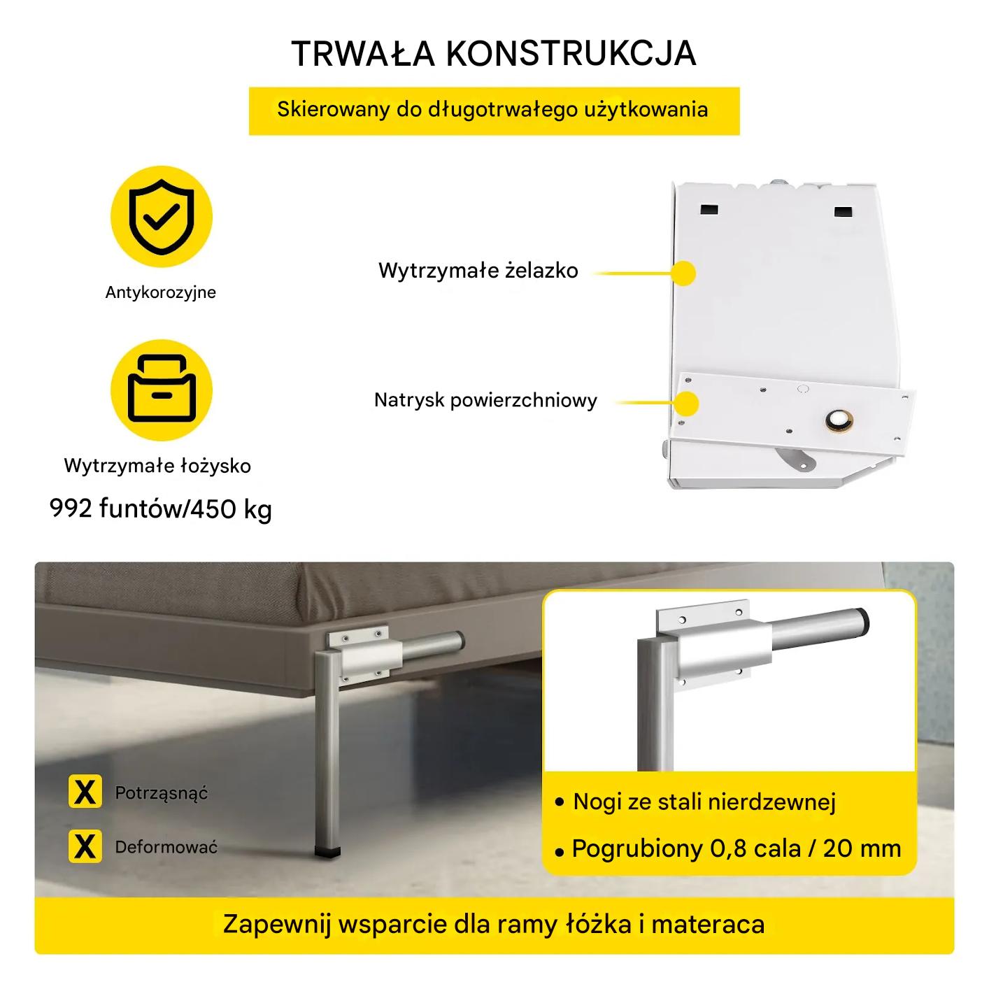 Sprężyny montażowe do łóżka king/queen, mocne, DIY, biały - obrazek 3