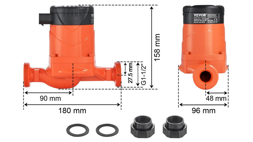 Pompa cyrkulacyjna CWU 220V 60 l/min energooszczędna do bojlera - obrazek 2