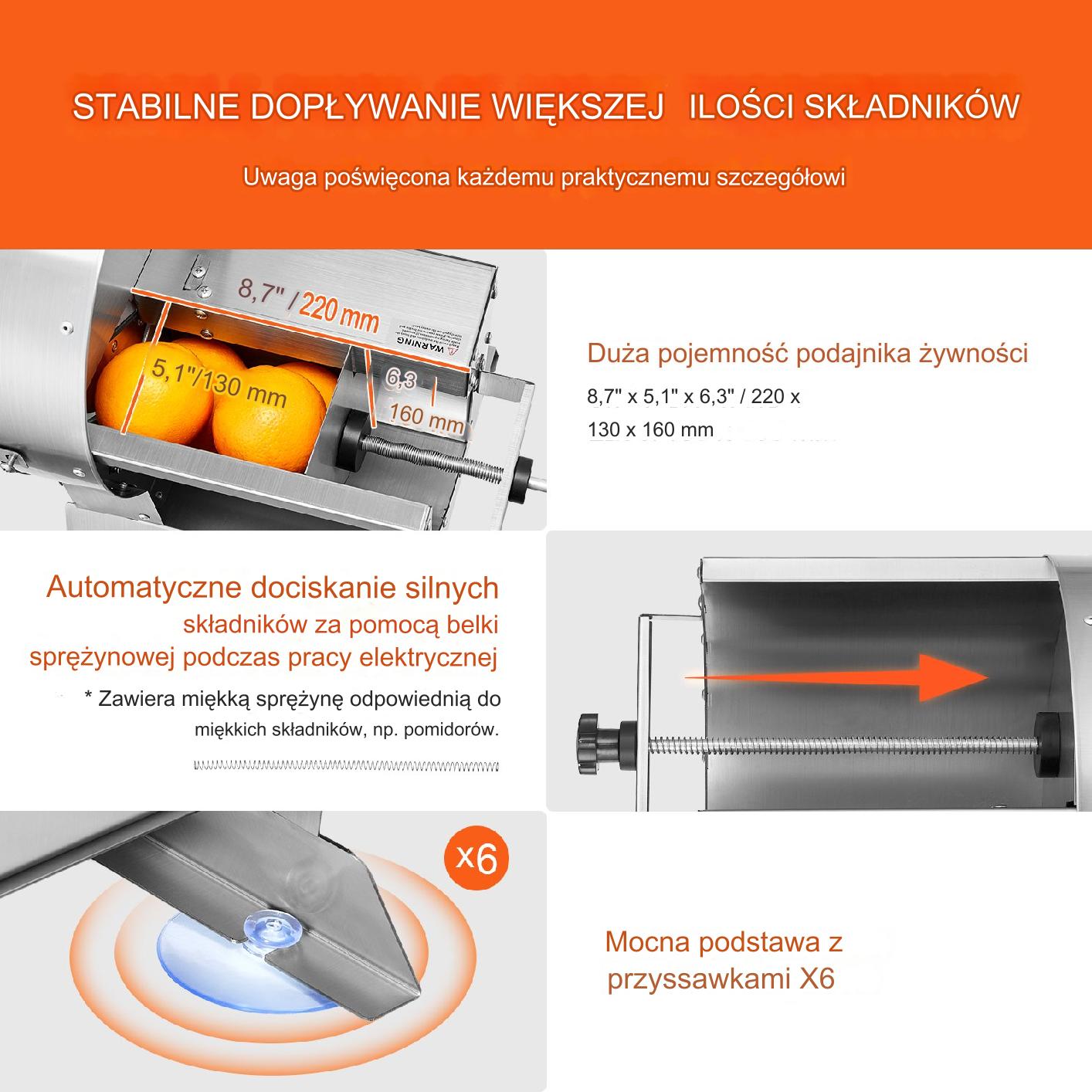 Elektryczna krajalnica do warzyw 0-12 mm ostrze 33 cm - obrazek 5