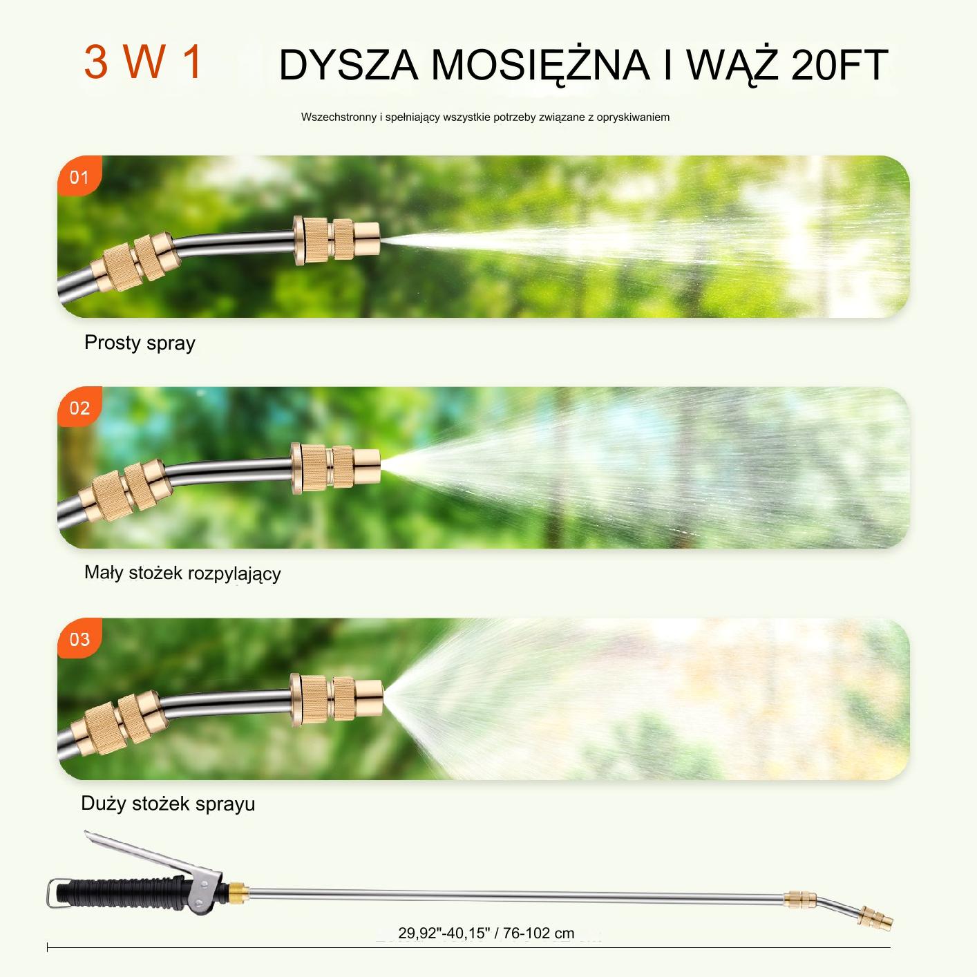 Opryskiwacz elektryczny na quada Dysza Mosiężna 60 L - obrazek 3