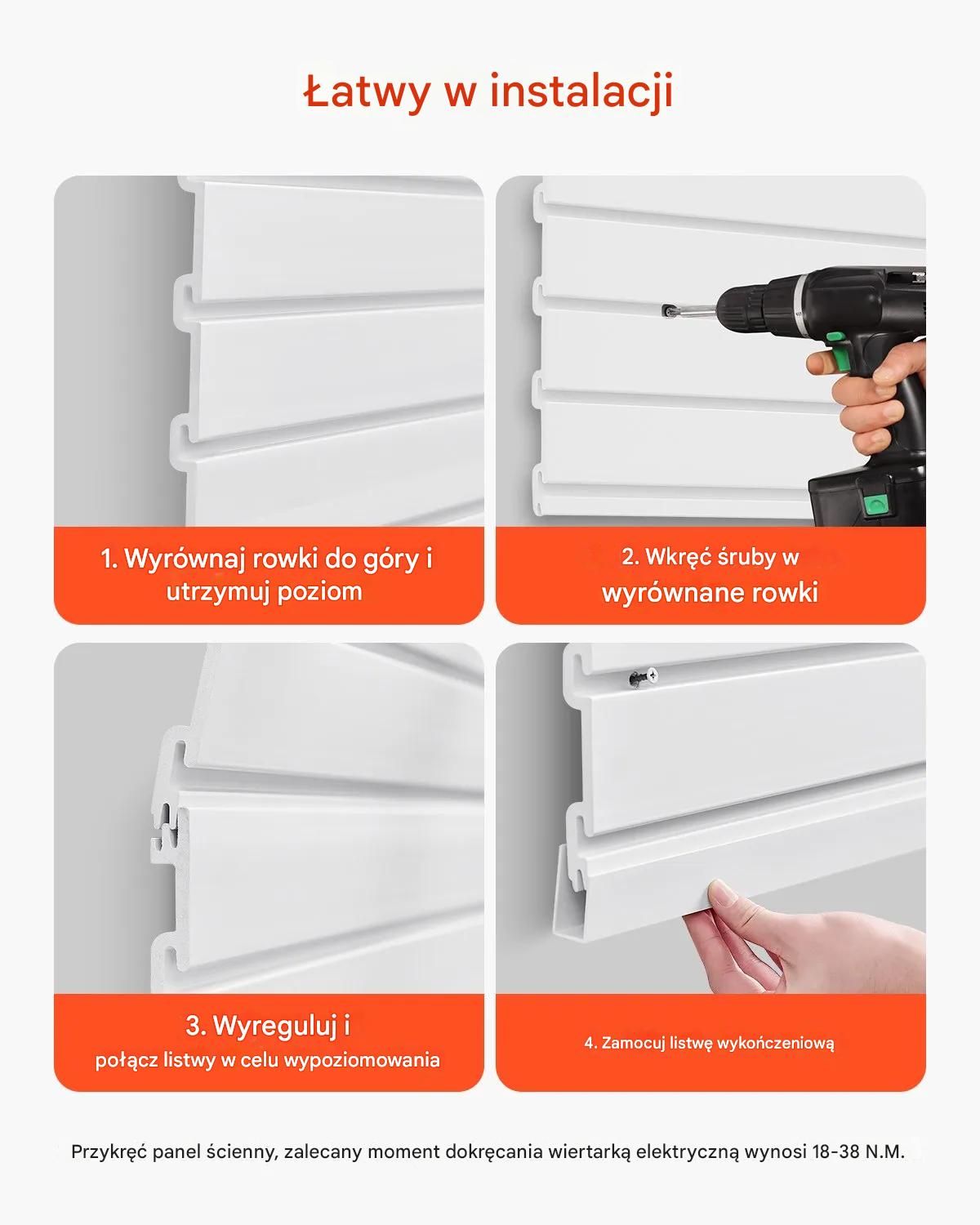 Panele ścienne PVC 120x120 cm modułowe białe do garażu i ekspozycji - obrazek 7