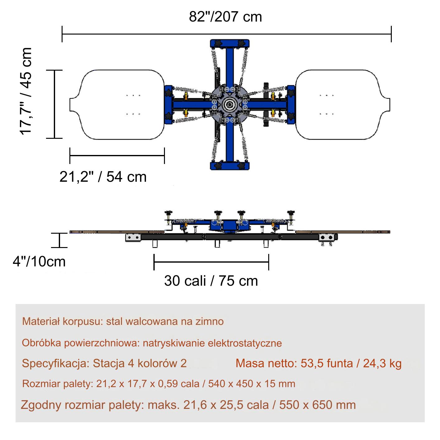 Maszyna do sitodruku Prasa termotransferowa 4 kolory + 2 stacje - obrazek 2