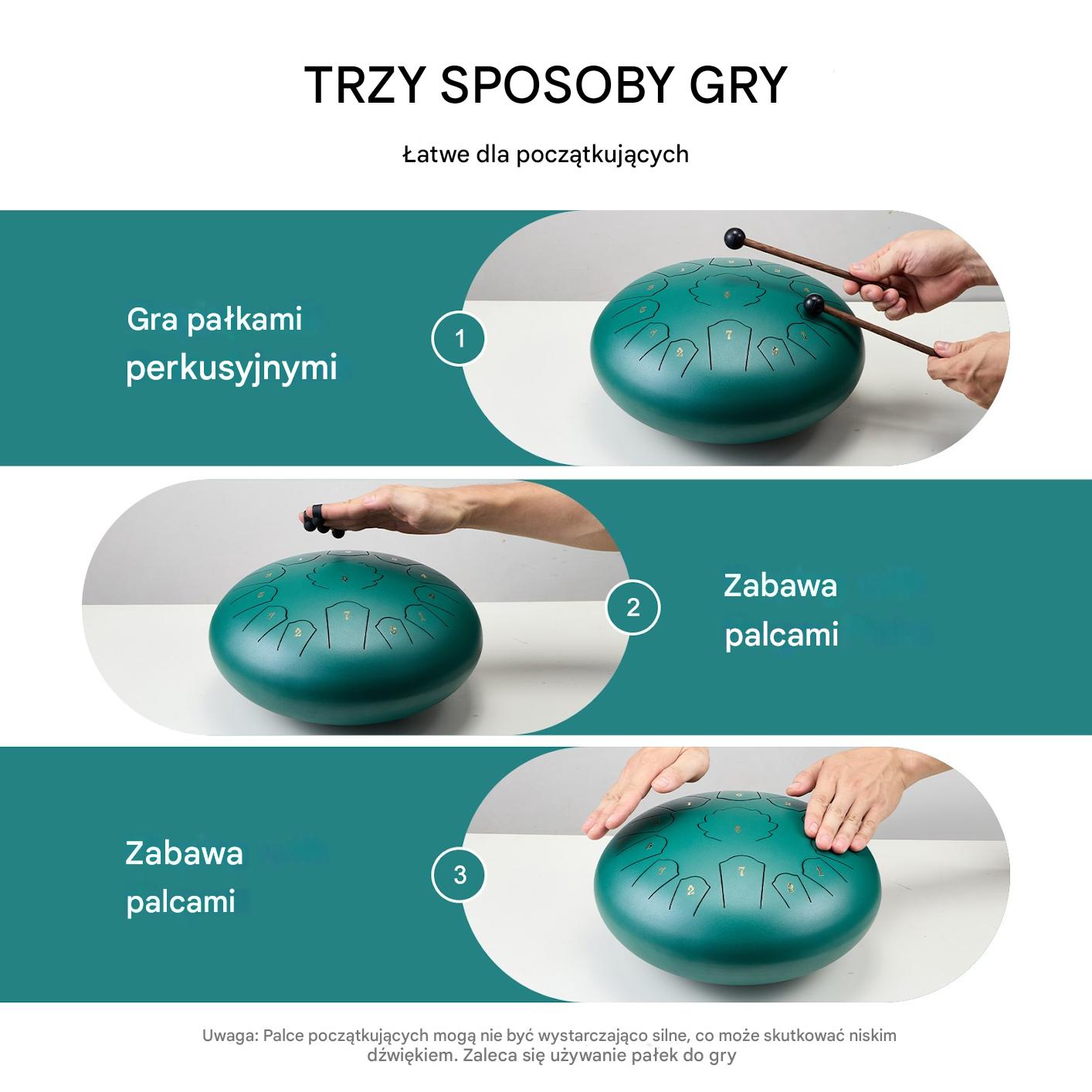 Bęben eteryczny 30,5 cm zielony - obrazek 4