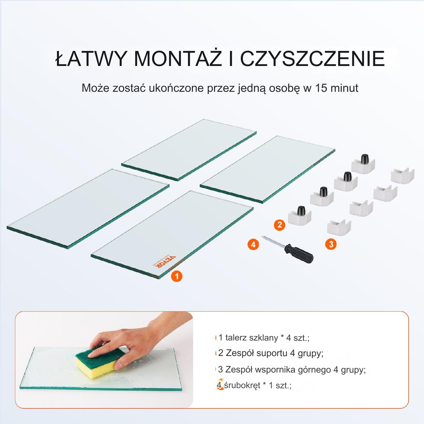 Szklana osłona do paleniska kwadratowego szkło hartowane 49 cm - obrazek 4