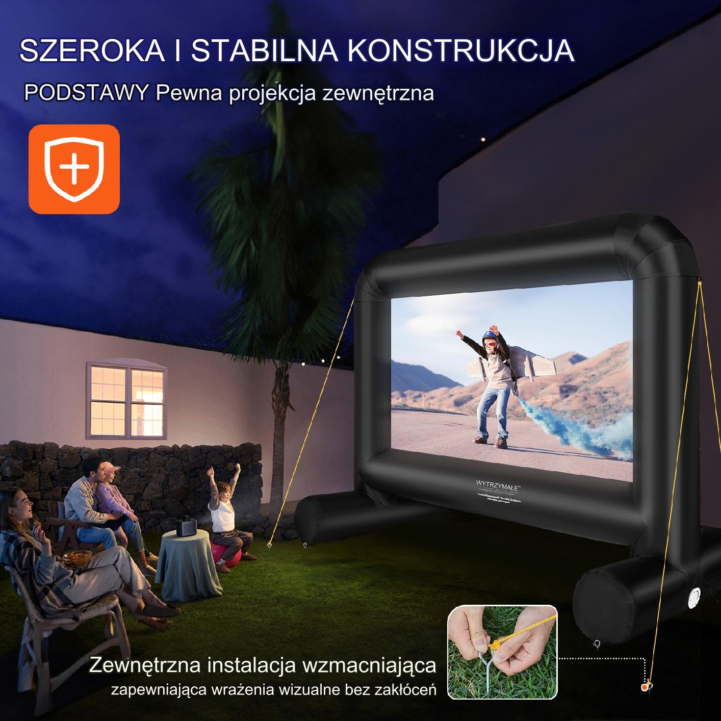 Ekran FIlmowy Nadmuchiwany 4,2 m z Dmuchawą i Torbą Transportową - obrazek 4