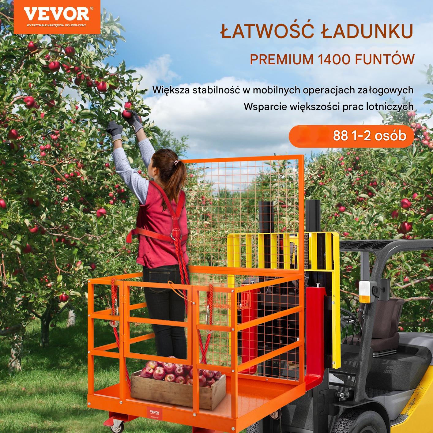 Klatka robocza do wózka widłowego 635kg platforma 109×114cm prace wysokości - obrazek 5