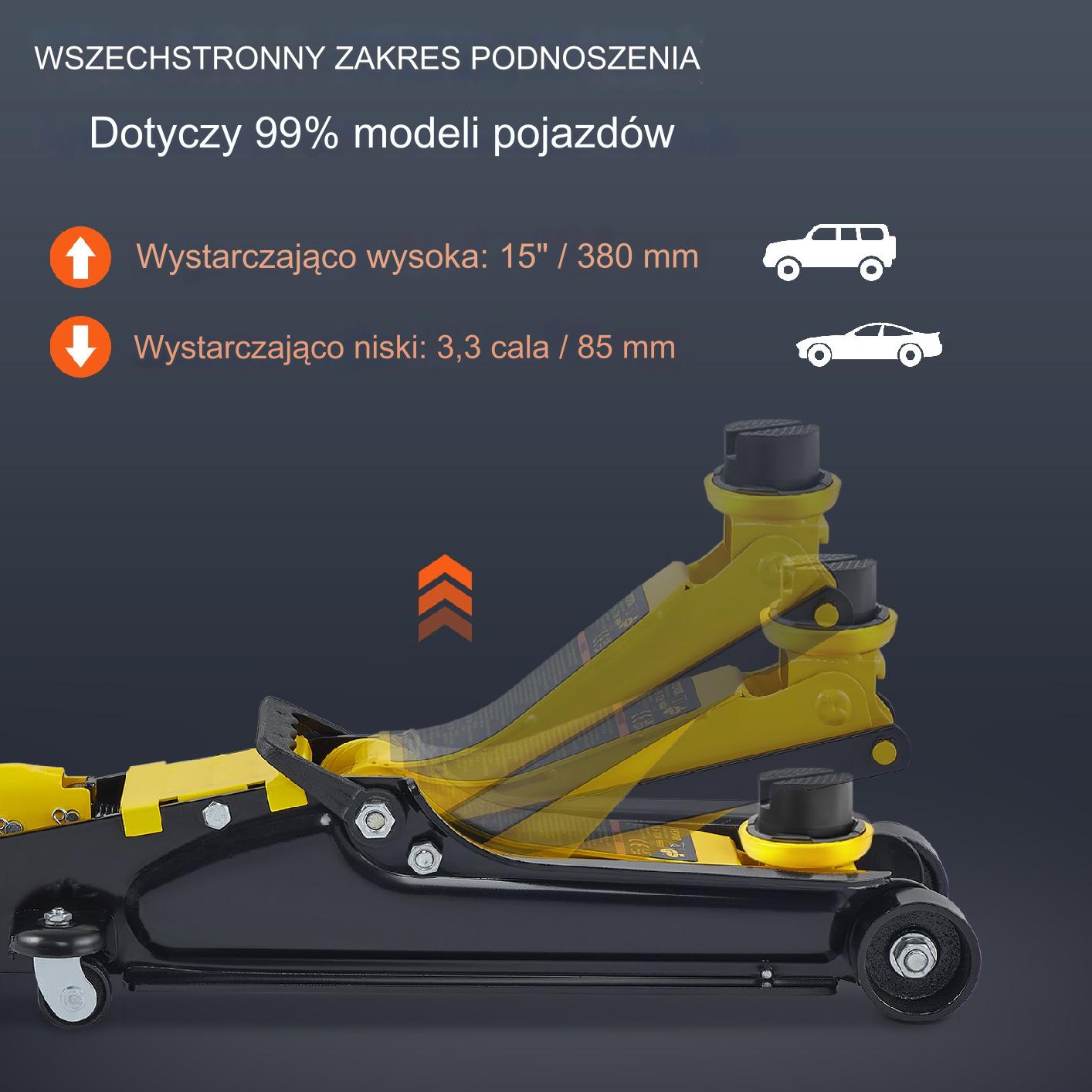 Podnośnik Hydrauliczny Niskoprofilowy Lewarek Żaba 2.5 T - obrazek 4