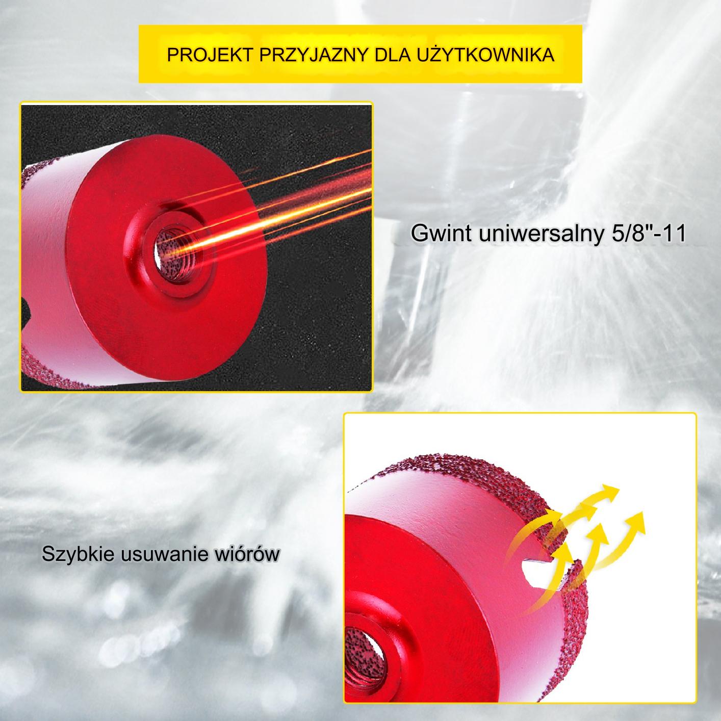 Zestaw Wierteł Diamentowych do Cięcia Płytek 20-68 mm - obrazek 4