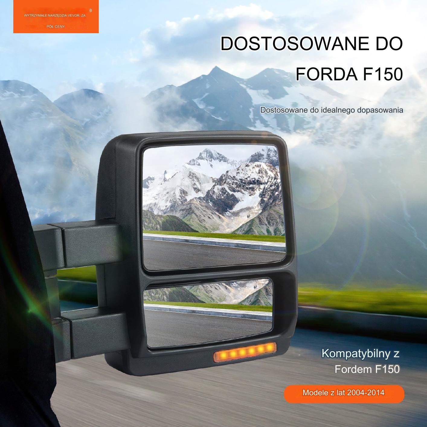 Lusterka holownicze Ford F150 2004-2014 podgrzewane LED regulowane czarne - obrazek 6