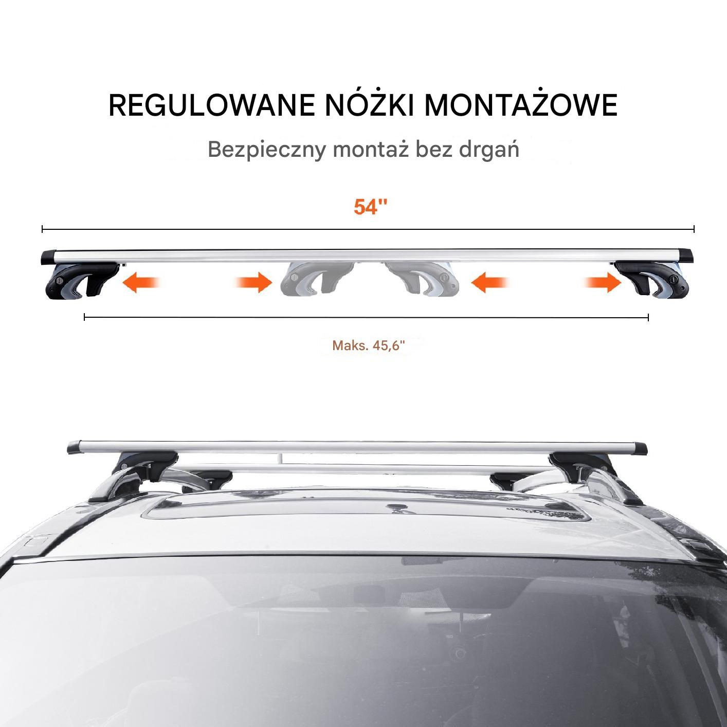 Bagażnik dachowy na relingi belki poprzeczki dachowe uniwersalny 137 cm - obrazek 3