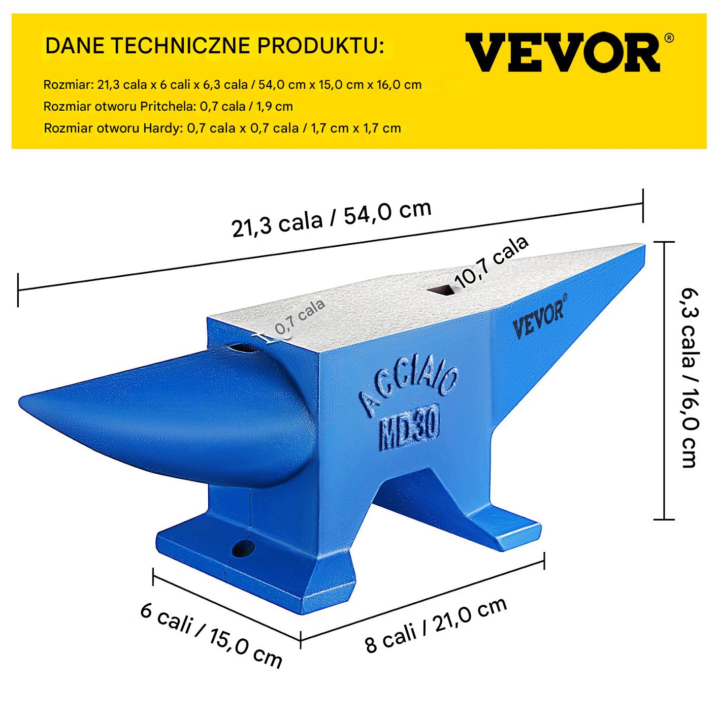 Kowadło stalowe 30 kg – 540 x 150 160 mm - obrazek 2