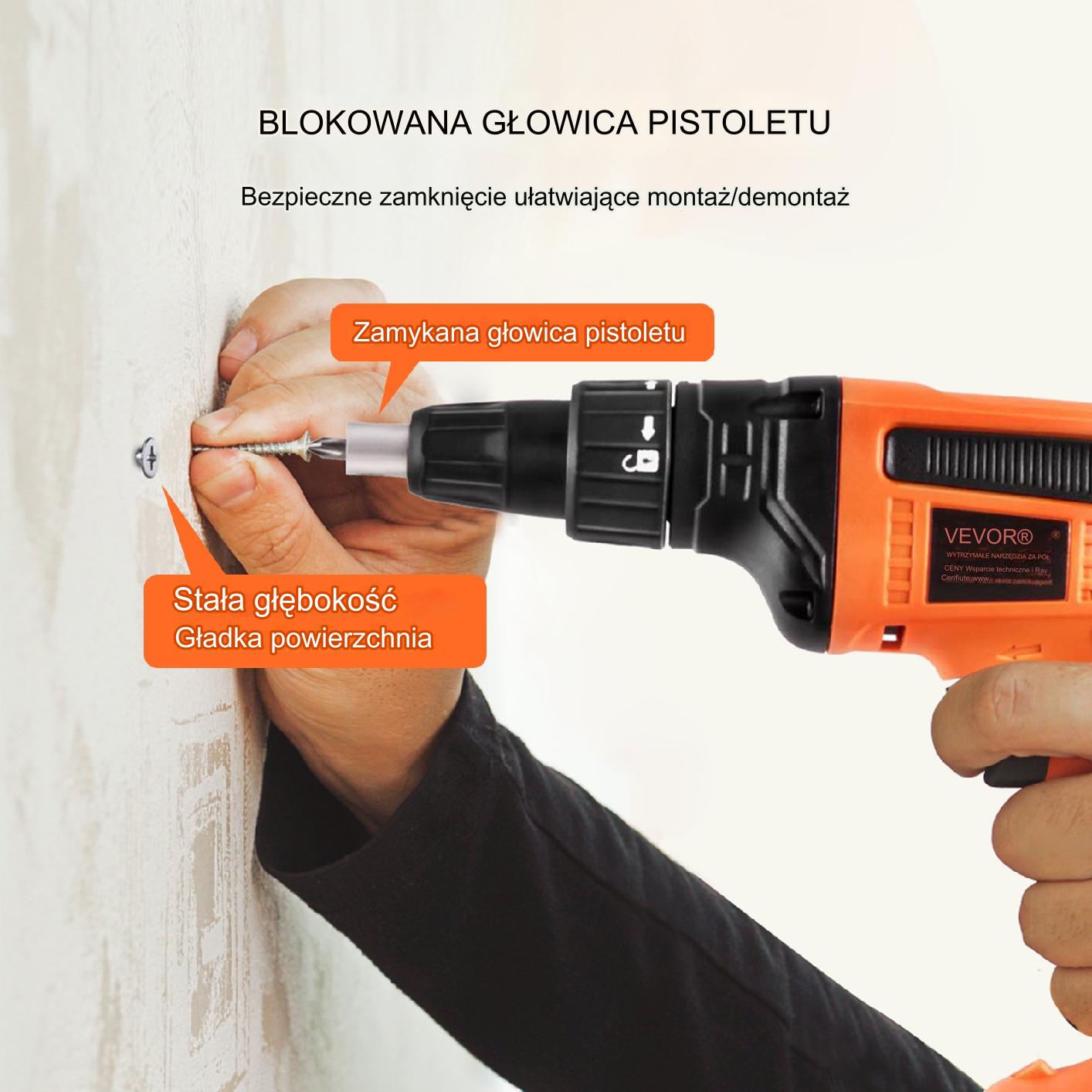 Wkrętarka do płyt gipsowych 20V bezszczotkowa 2xaku zestaw LED - obrazek 4