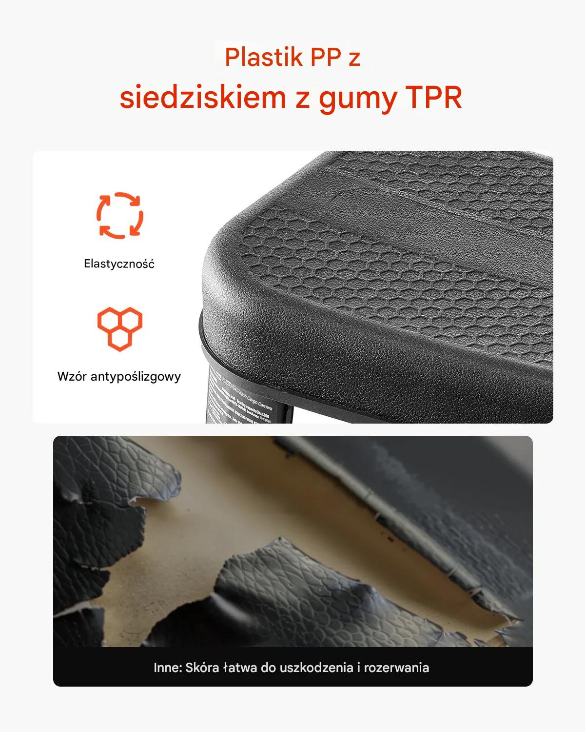 Taboret warsztatowy na kółkach 136 kg 360° z półką i uchwytem garaż - obrazek 3