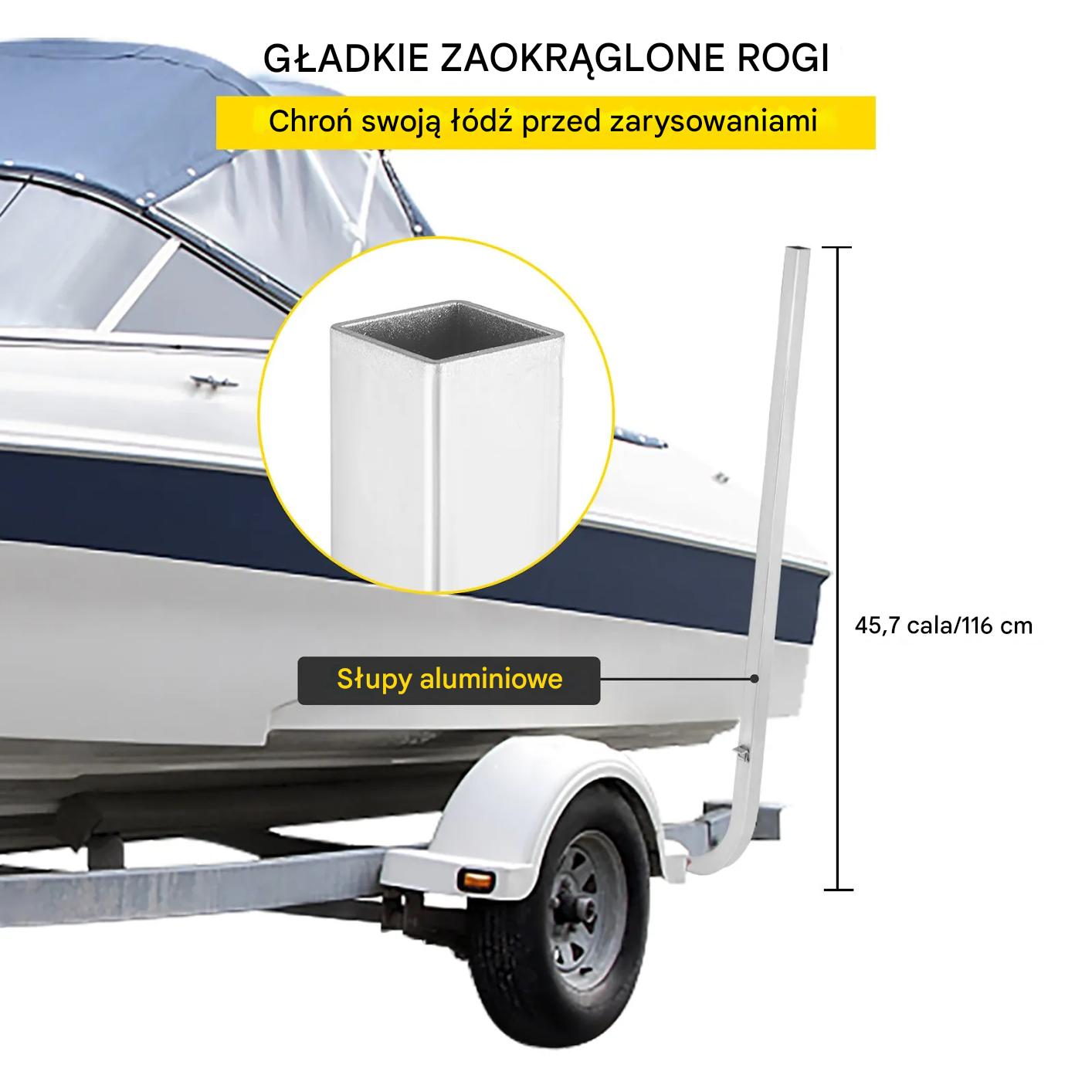 Prowadnice do przyczepy podłodziowej 116 cm aluminium regulowane - obrazek 4